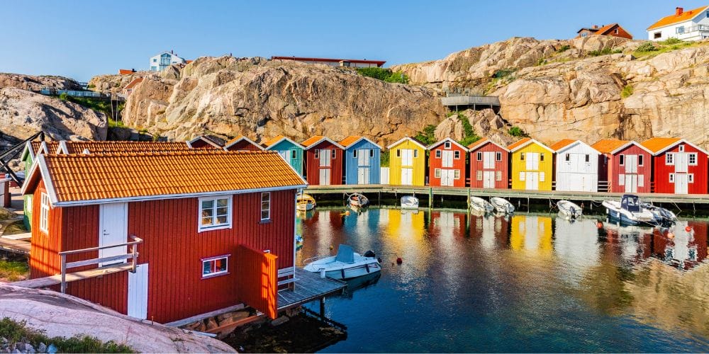 Bild Bunte Häuser in den Schären